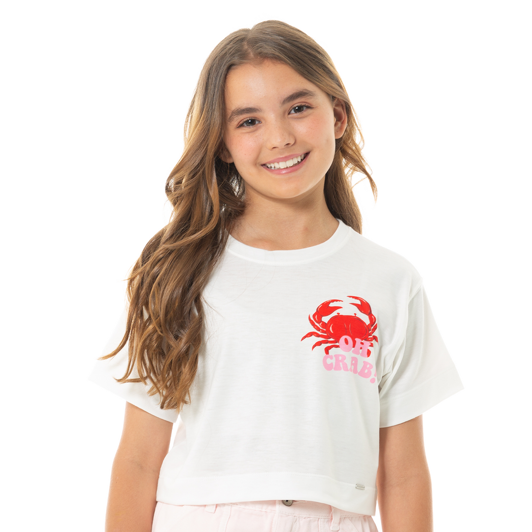 CAMISETA PARA NIÑAS CORTA ESTAMPADA