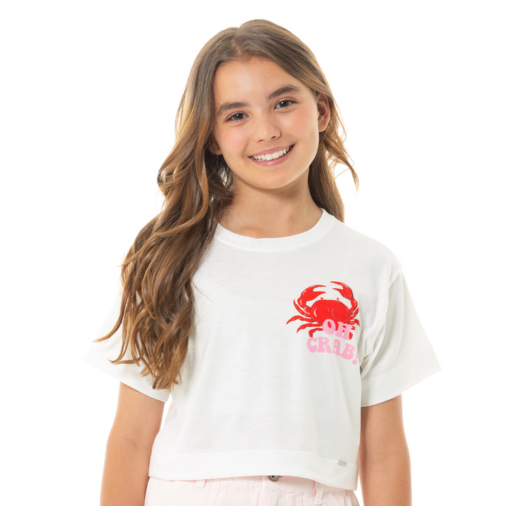 CAMISETA PARA NIÑAS CORTA ESTAMPADA
