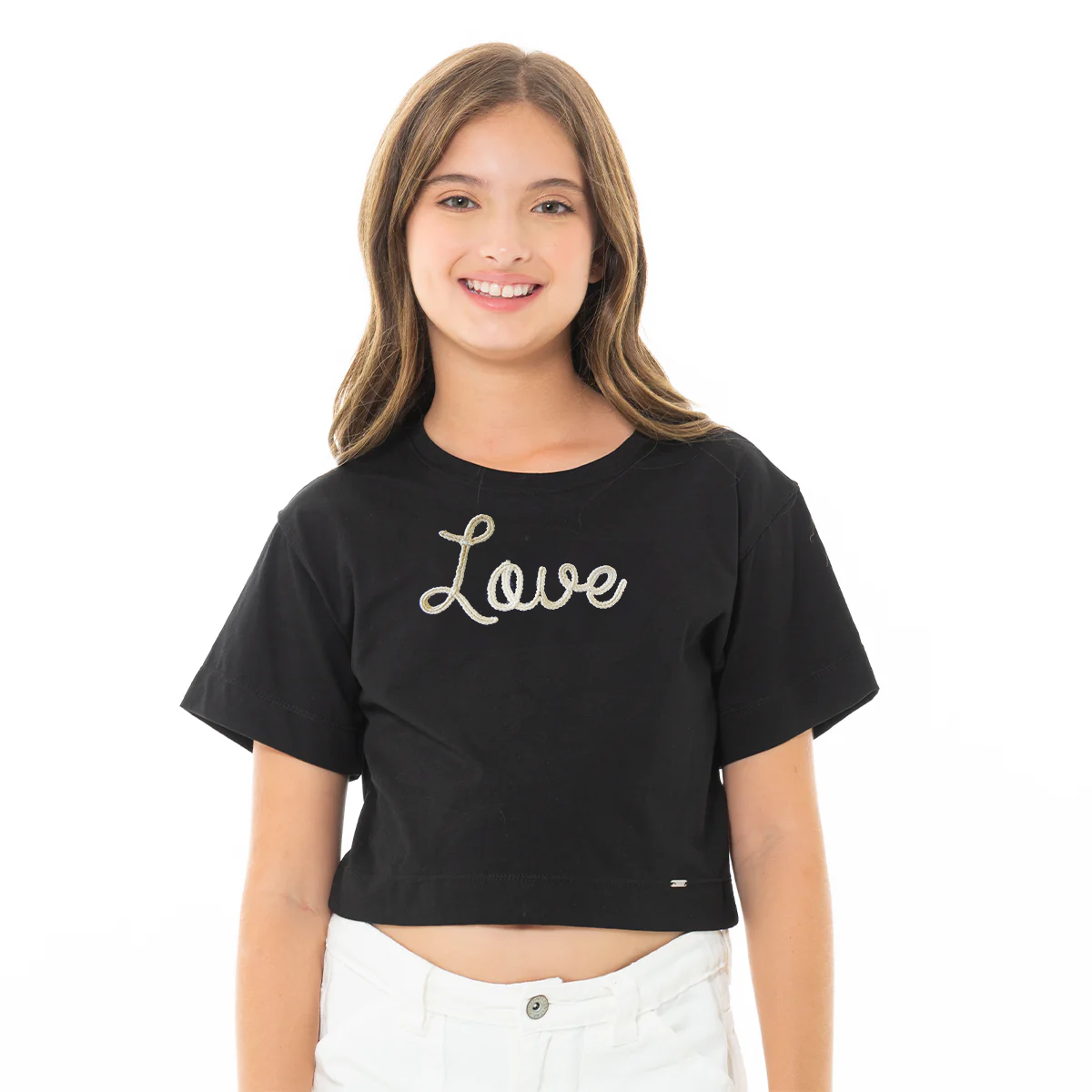 CAMISETA PARA NIÑAS CORTA BORDADA