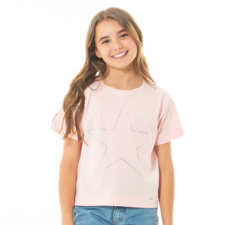 CAMISETA PARA NIÑAS CON APLIQUES