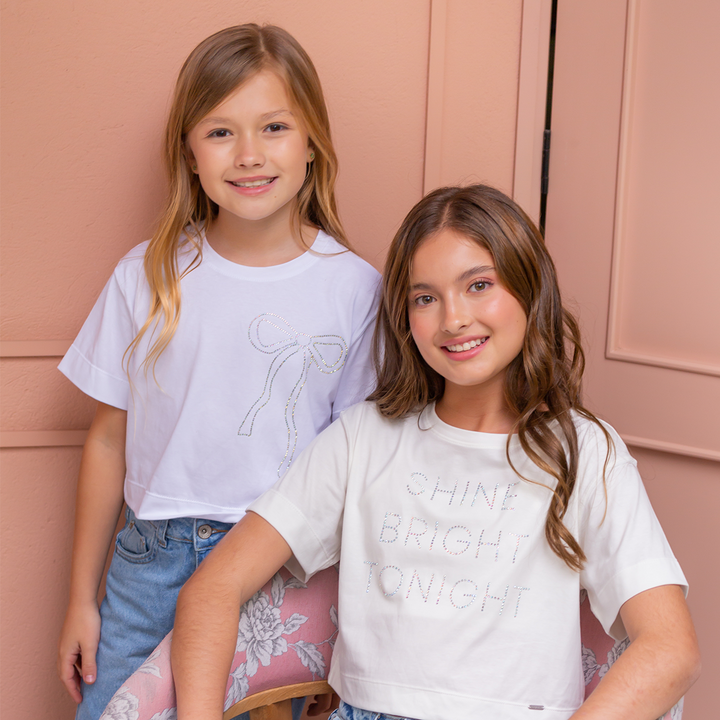 CAMISETA PARA NIÑAS CON PIEDRAS BRILLANTES