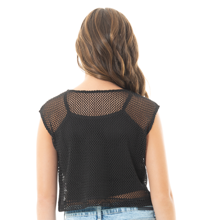 CROP TOP PARA NIÑAS CON MALLA