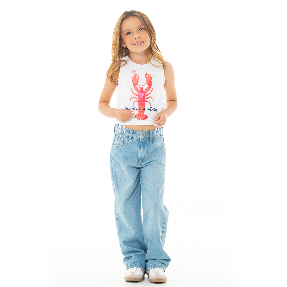 CAMISA PARA NIÑAS CORTA CON FLECOS