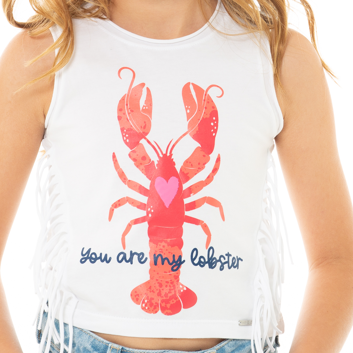 CAMISA PARA NIÑAS CORTA CON FLECOS