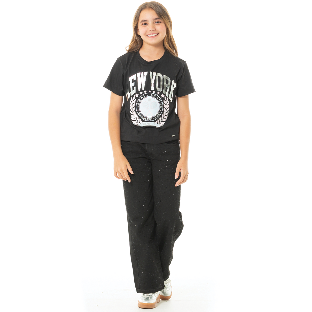 CAMISETA PARA NIÑAS CON DISEÑO ESTAMPADO - NEW YORK