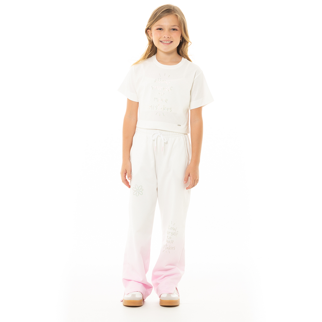 CAMISETA PARA NIÑAS CORTA CON PIEDRAS BRILLANTES