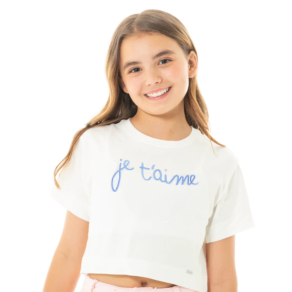 CAMISETA PARA NIÑAS CORTA CON BORDADO