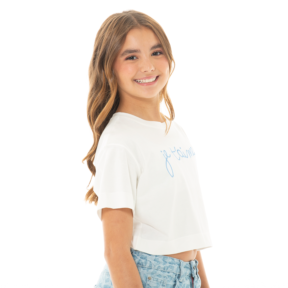 CAMISETA PARA NIÑAS CORTA CON BORDADO