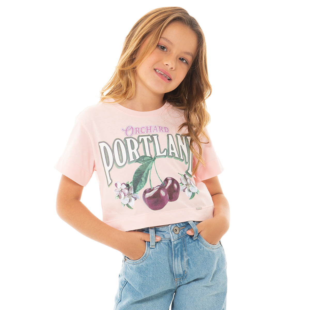 CAMISETA PARA NIÑAS CORTA ESTAMPADA