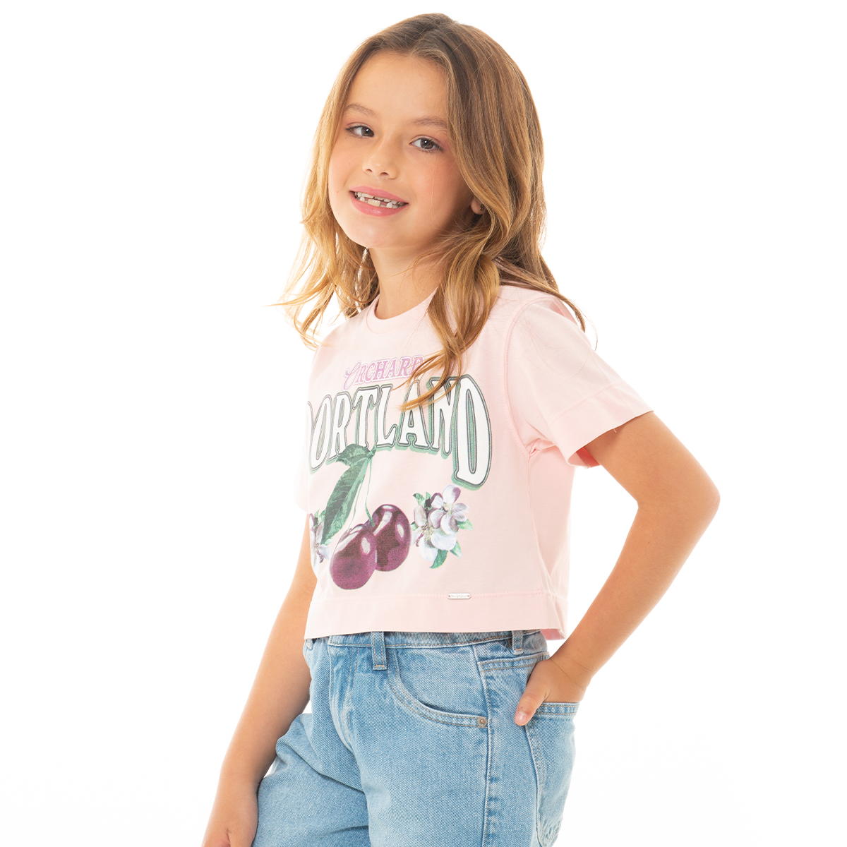 CAMISETA PARA NIÑAS CORTA ESTAMPADA