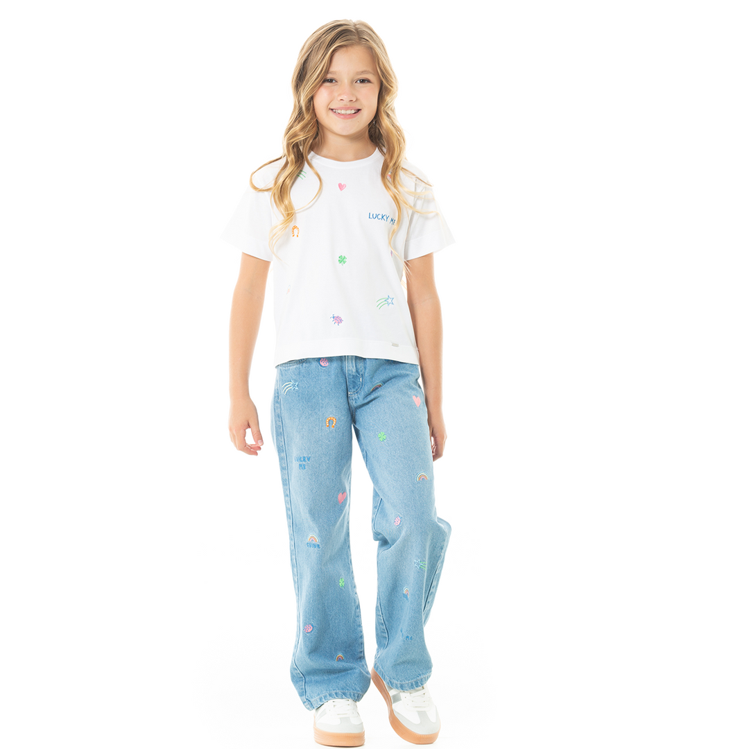 CAMISETA PARA NIÑAS CON DISEÑOS BORDADOS