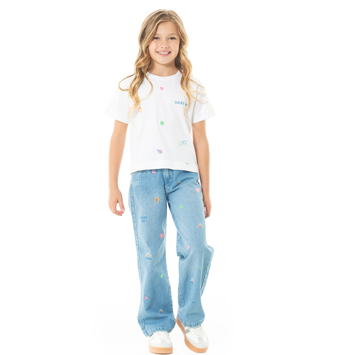 CAMISETA PARA NIÑAS CON DISEÑOS BORDADOS