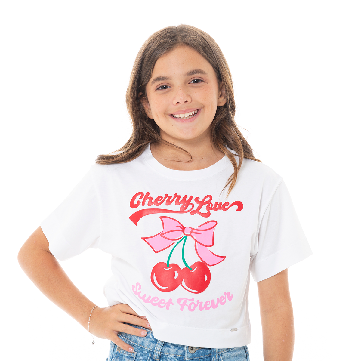 CAMISETA PARA NIÑAS CORTA ESTAMPADA