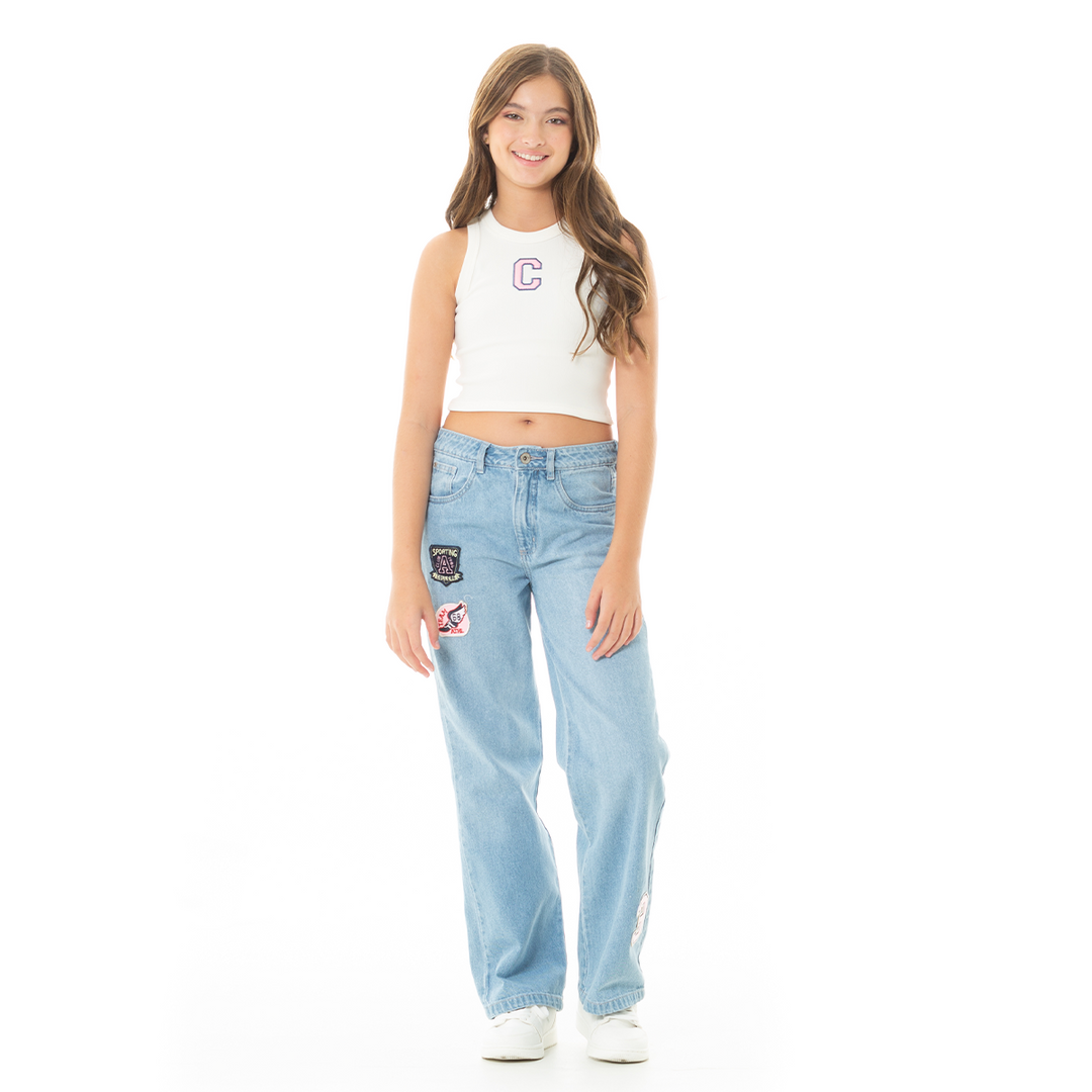CROP TOP PARA NIÑAS CON DISEÑO BORDADO