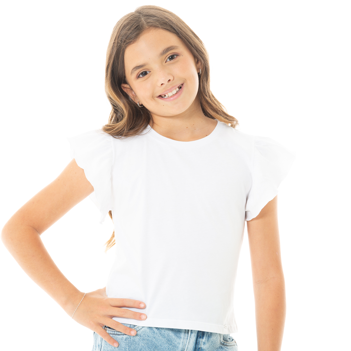 CAMISETA PARA NIÑAS COLOR BLANCO