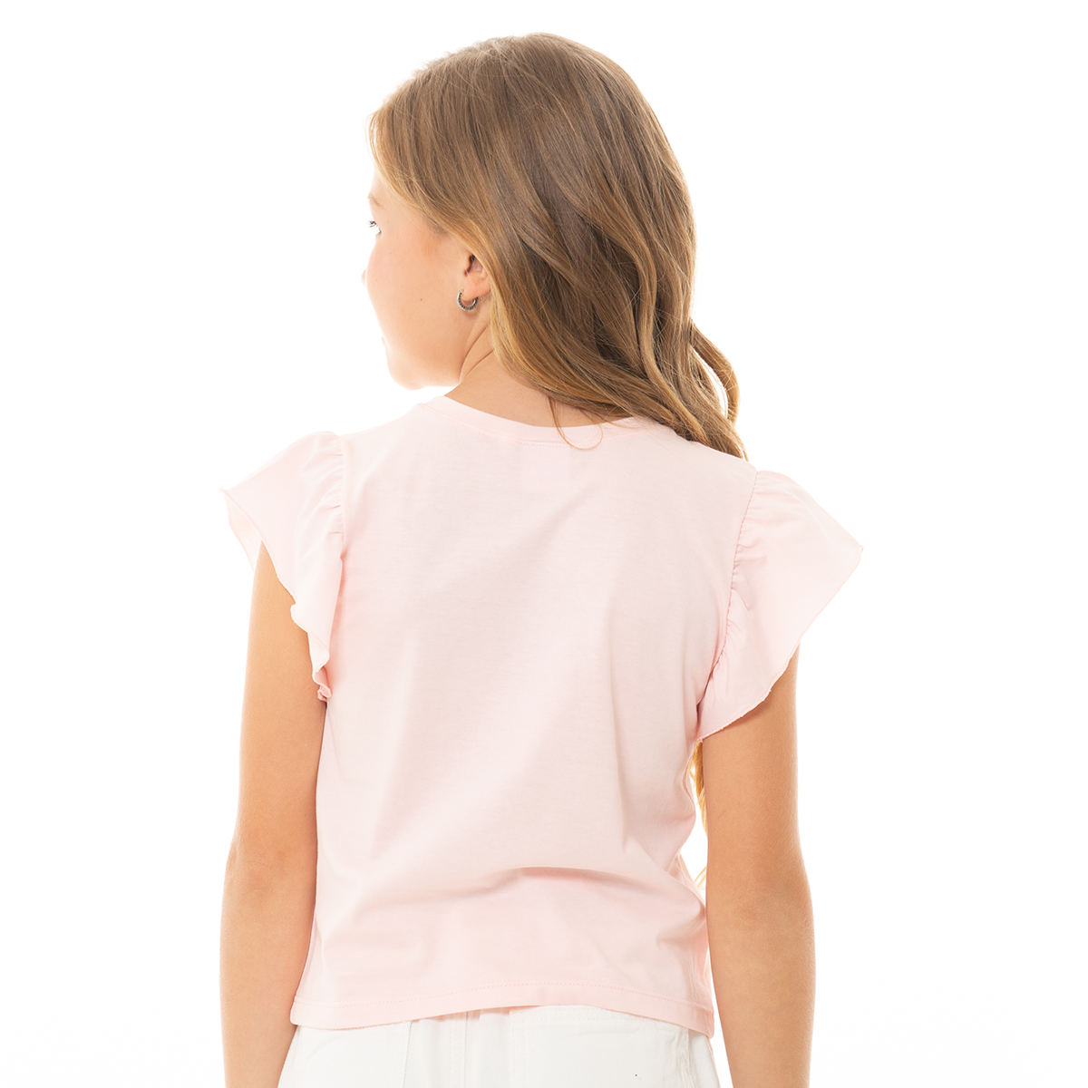 CAMISETA PARA NIÑAS CORTA ROSA PASTEL