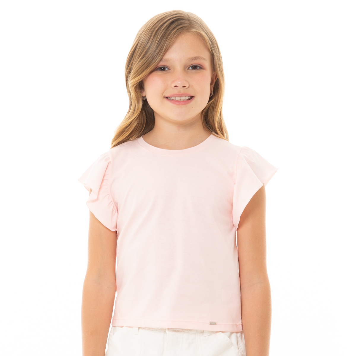 CAMISETA PARA NIÑAS CORTA ROSA PASTEL