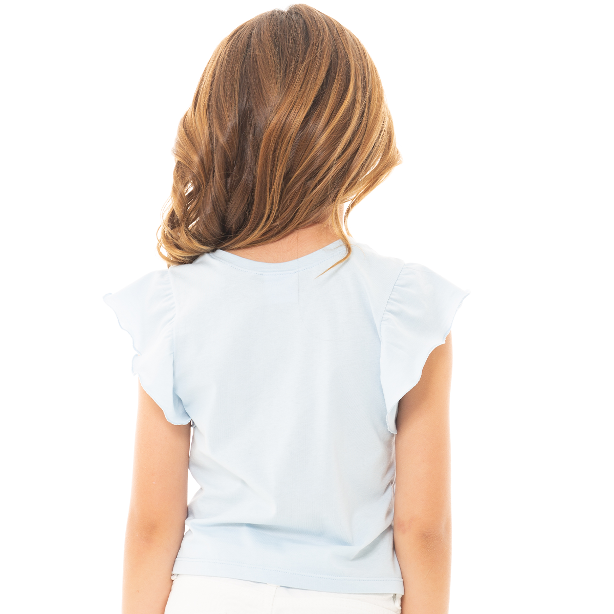 CAMISETA PARA NIÑAS COLOR AZUL PASTEL