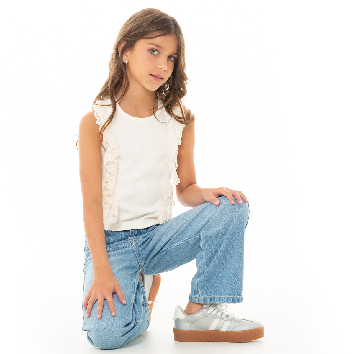 CROP TOP PARA NIÑAS CON ENCAJE