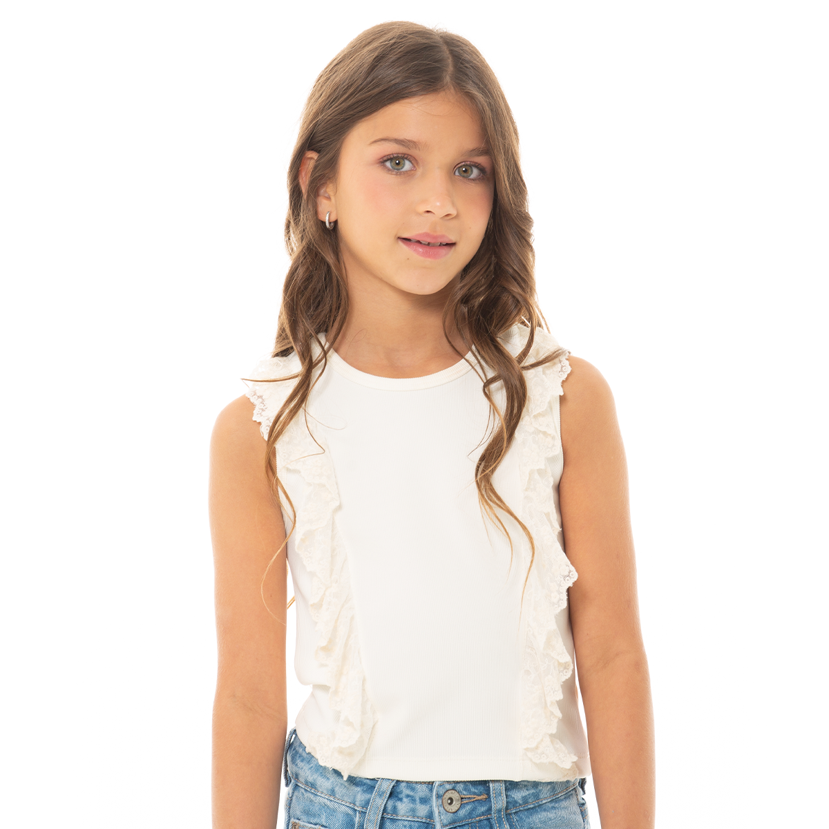 CROP TOP PARA NIÑAS CON ENCAJE