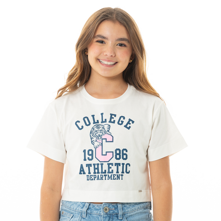 CAMISETA PARA NIÑAS CORTA ESTAMPADA