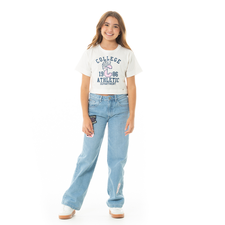 CAMISETA PARA NIÑAS CORTA ESTAMPADA