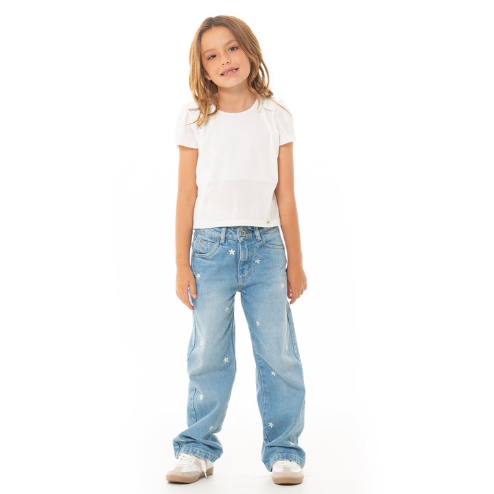 CAMISETA PARA NIÑAS BLANCA EN VELVETIN