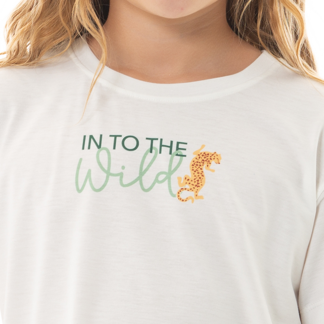 CAMISETA PARA NIÑAS CON ESTAMPADO SAFARI