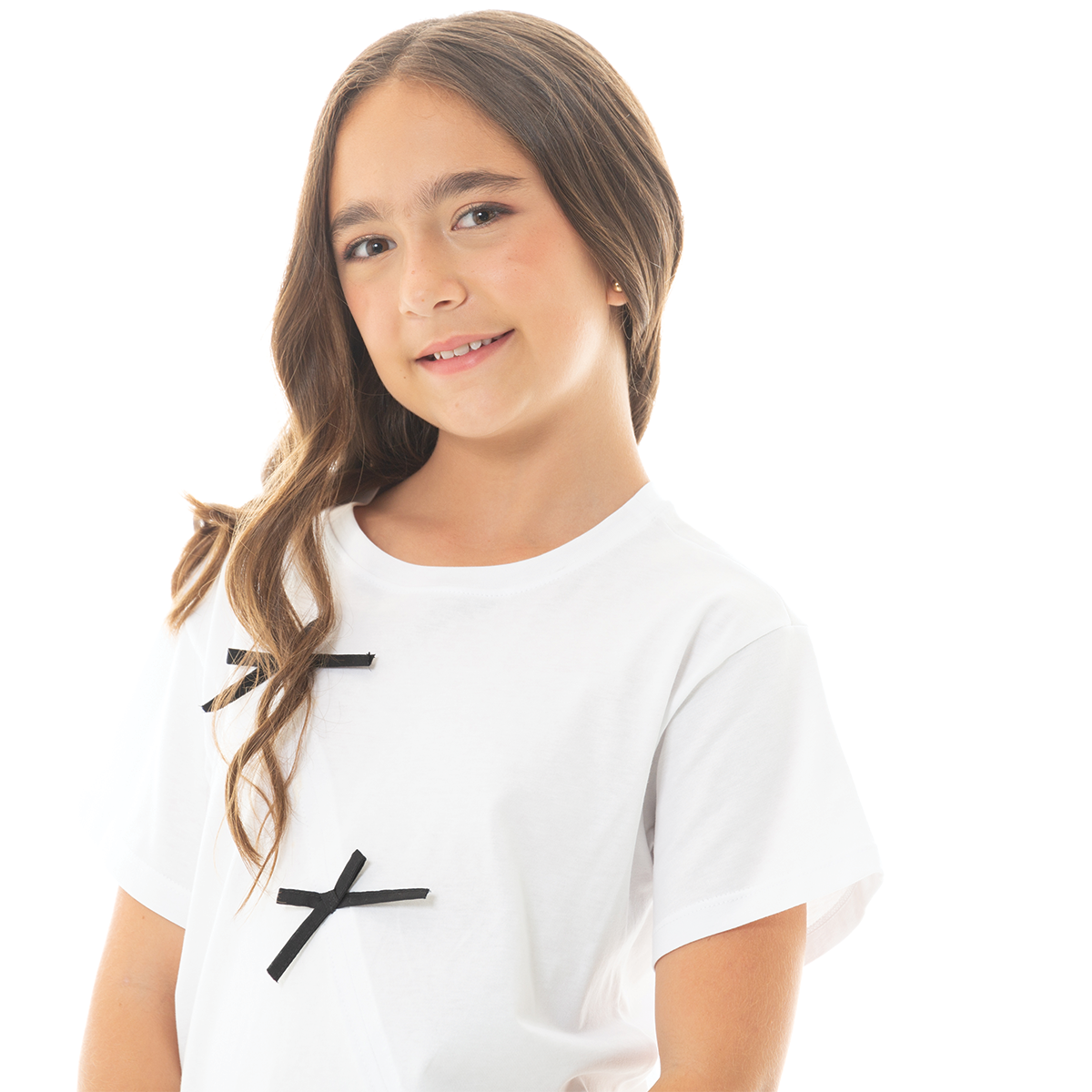 CAMISETA PARA NIÑAS CON LAZOS DECORATIVOS