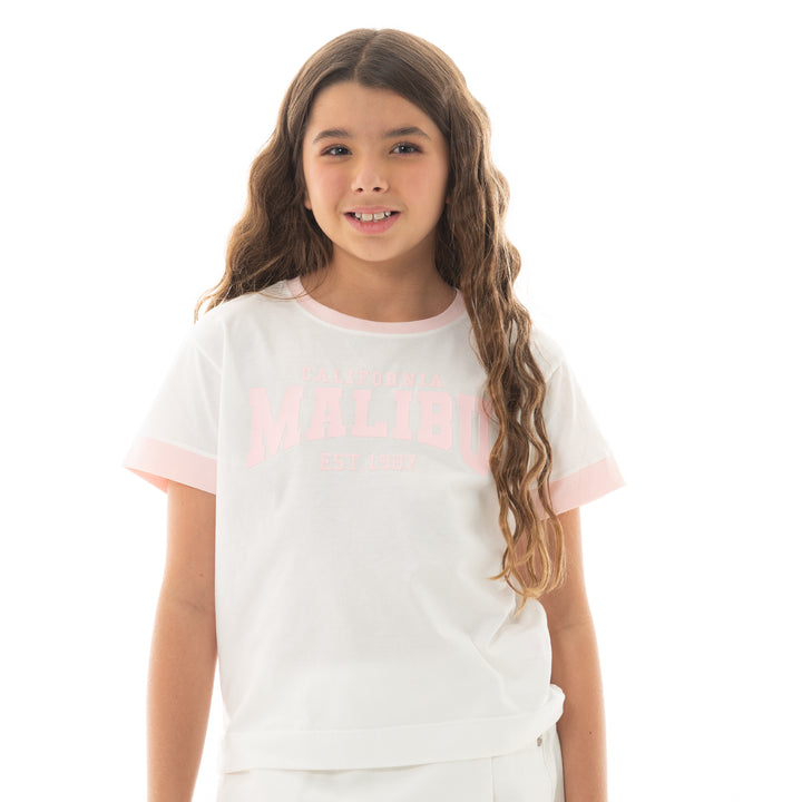 CAMISETA PARA NIÑAS CON DISEÑO ESTAMPADO - MALIBU