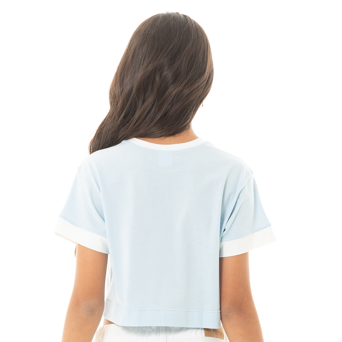 CAMISETA CROP PARA NIÑAS CON DISEÑO ESTAMPADO