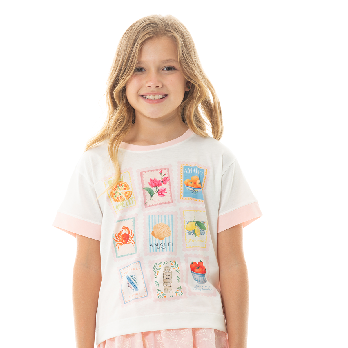 CAMISETA PARA NIÑAS CON DISEÑOS DE POSTALES