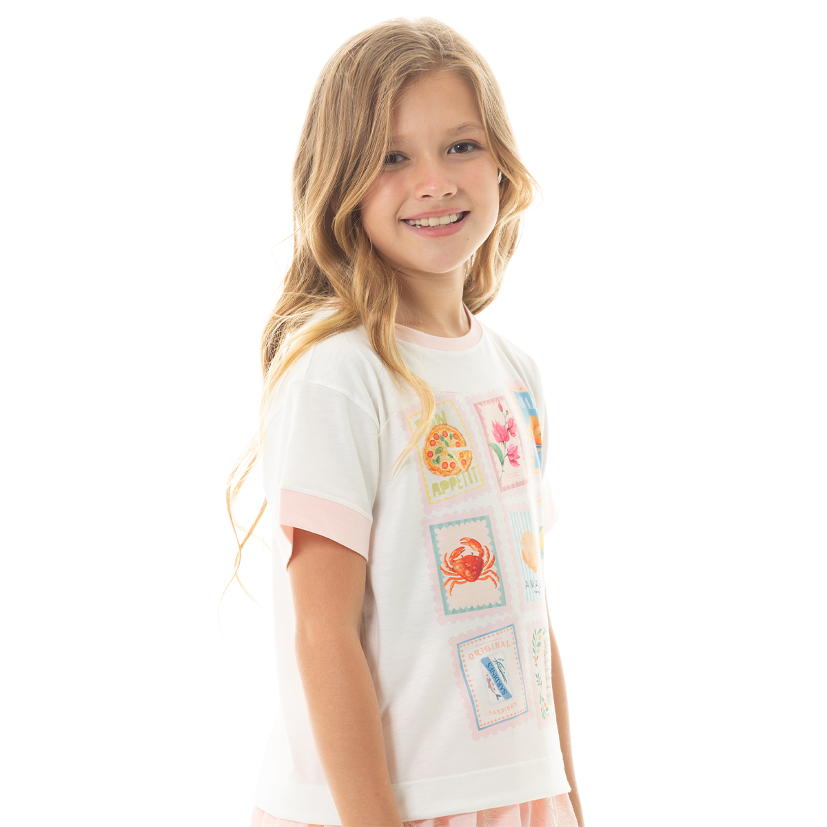 CAMISETA PARA NIÑAS CON DISEÑOS DE POSTALES