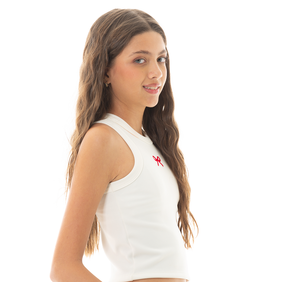 CROP TOP PARA NIÑAS CON APLIQUE DE LAZO