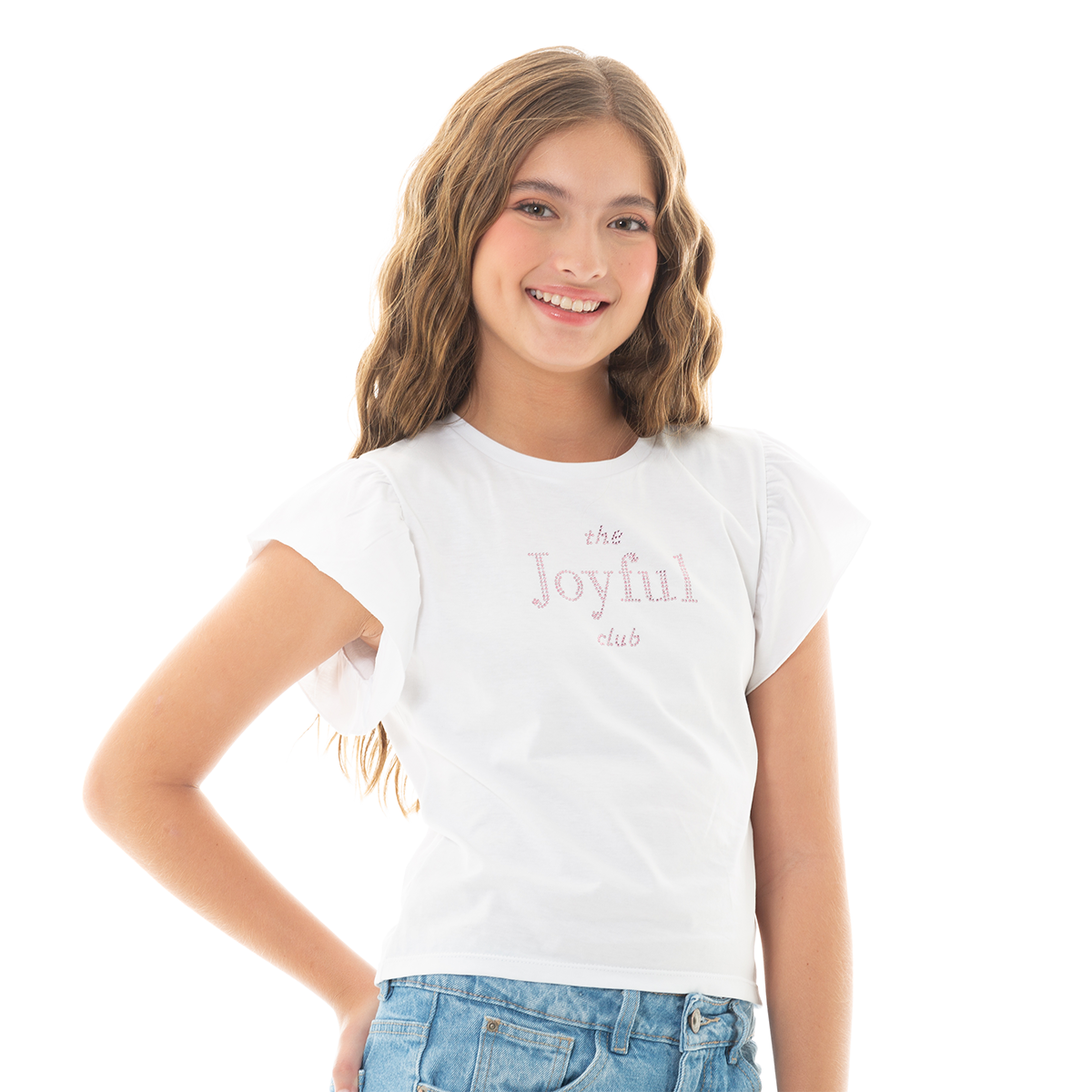 CAMISETA PARA NIÑAS CON DISEÑO EN PIEDRERIA