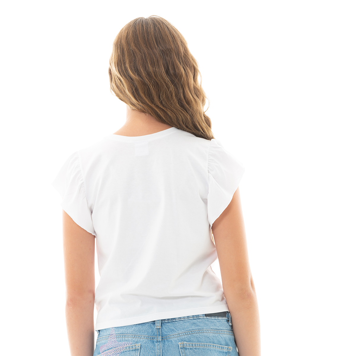 CAMISETA PARA NIÑAS CON DISEÑO EN PIEDRERIA
