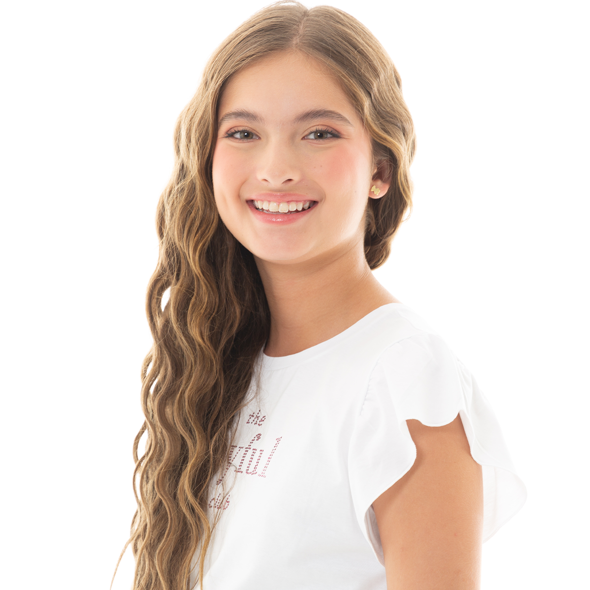 CAMISETA PARA NIÑAS CON DISEÑO EN PIEDRERIA