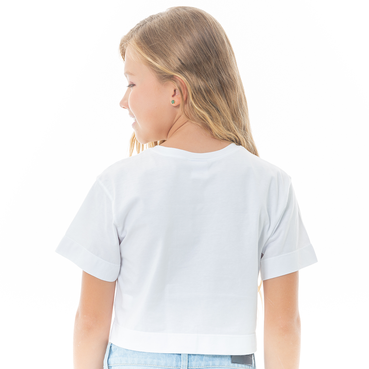 CAMISETA CROP PARA NIÑAS CON DISEÑOS BORDADOS