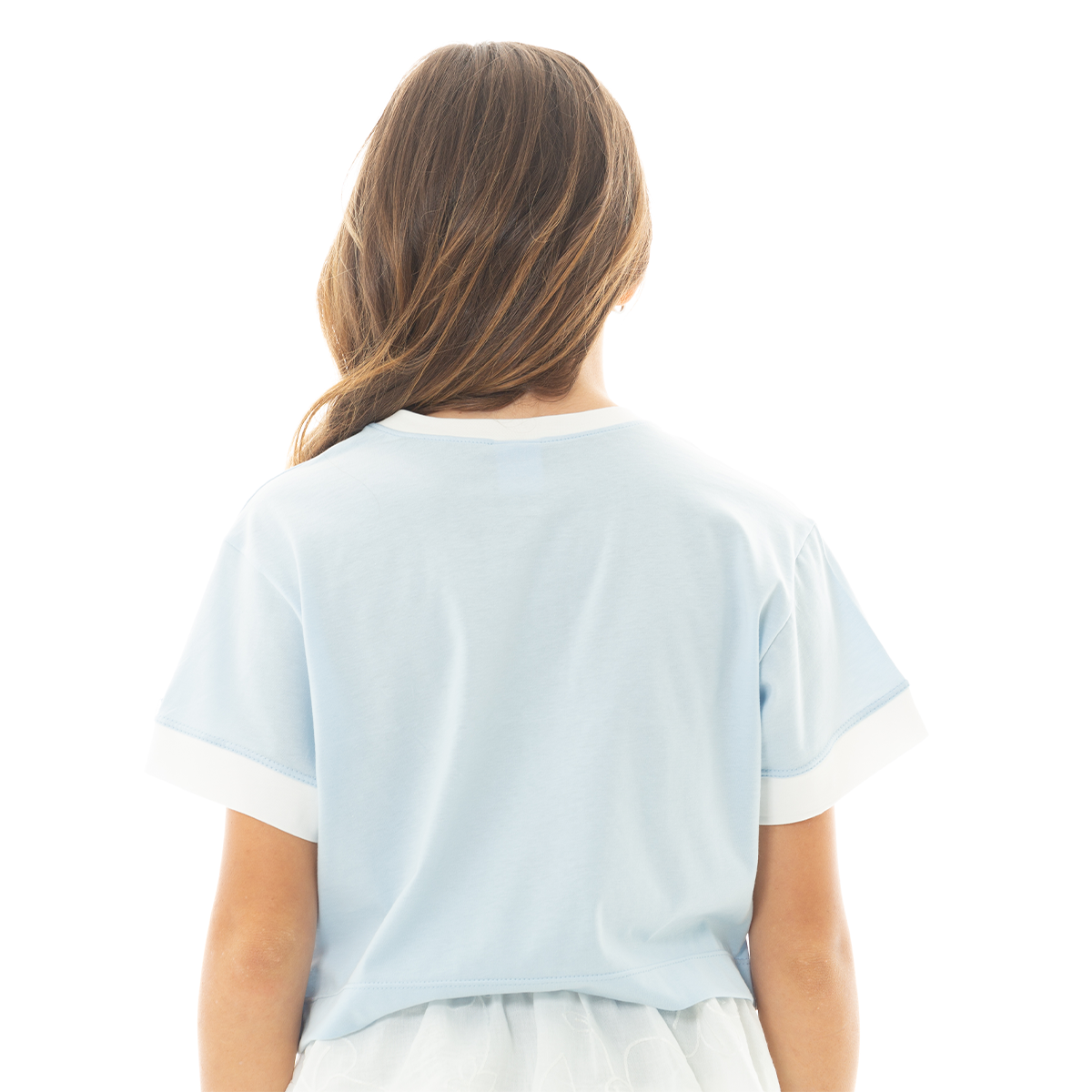 CAMISETA CROP PARA NIÑAS CON DISEÑO ESTAMPADO