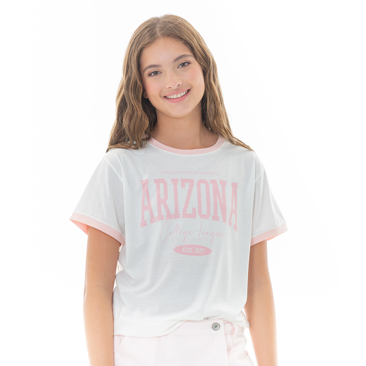 CAMISETA PARA NIÑAS CON DISEÑO ESTAMPADO -ARIZONA