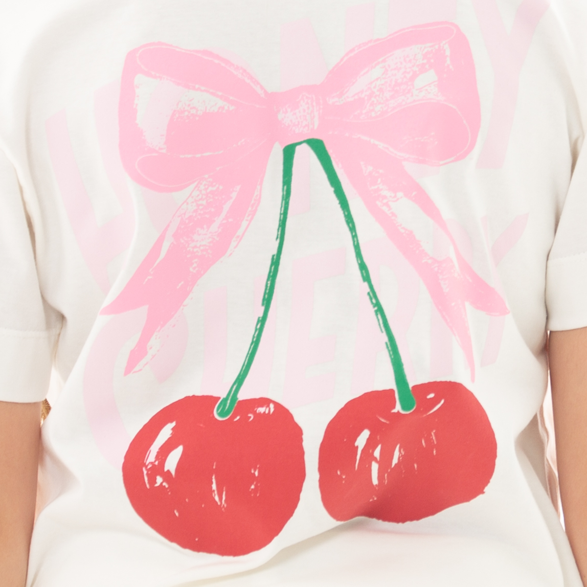 CAMISETA PARA NIÑAS CON DISEÑO ESTAMPADO DE CEREZAS