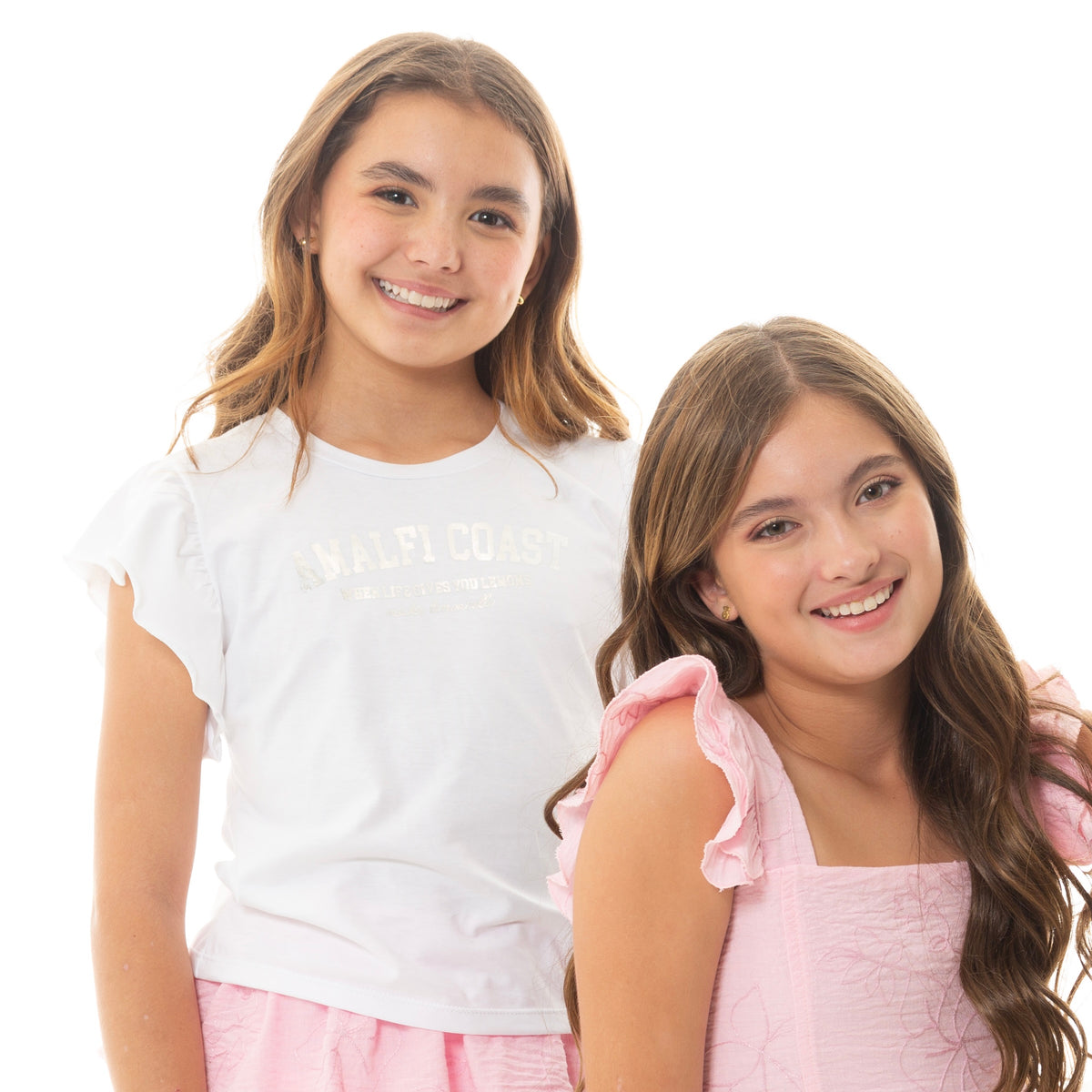 CAMISETA CROP PARA NIÑA CON ESTAMPADO METALIZADO