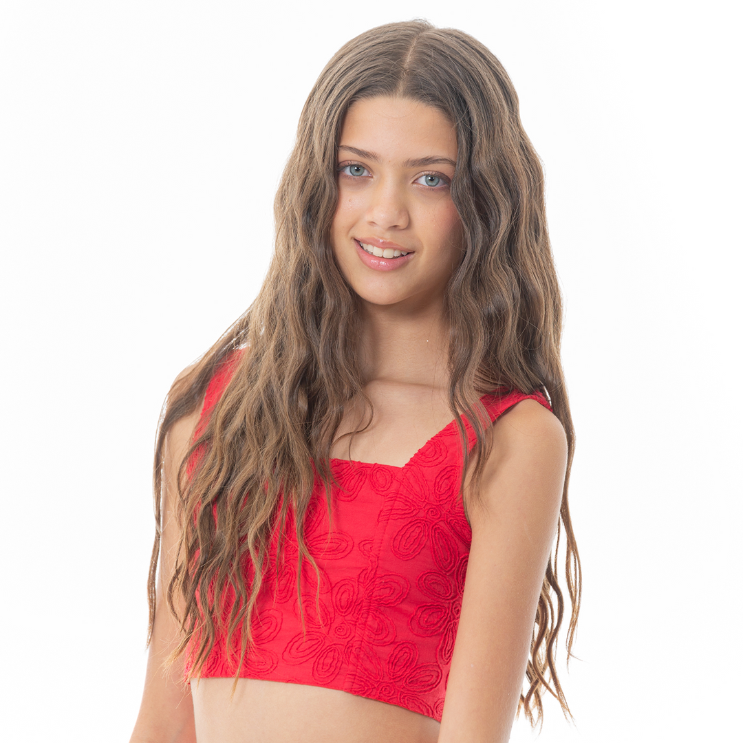 CROP TOP PARA NIÑAS CON DISEÑO BORDADO