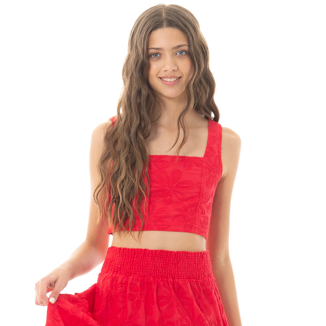 CROP TOP PARA NIÑAS CON DISEÑO BORDADO