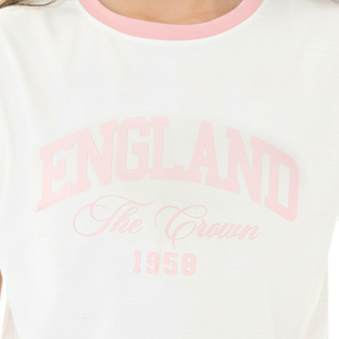 CAMISETA CROP PARA NIÑA CON ESTAMPADO ENGLAND