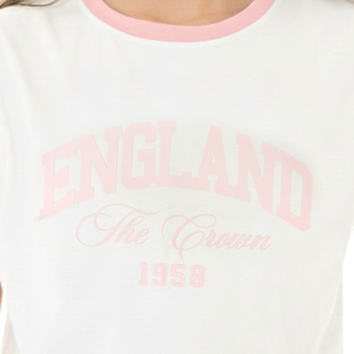 CAMISETA CROP PARA NIÑA CON ESTAMPADO ENGLAND