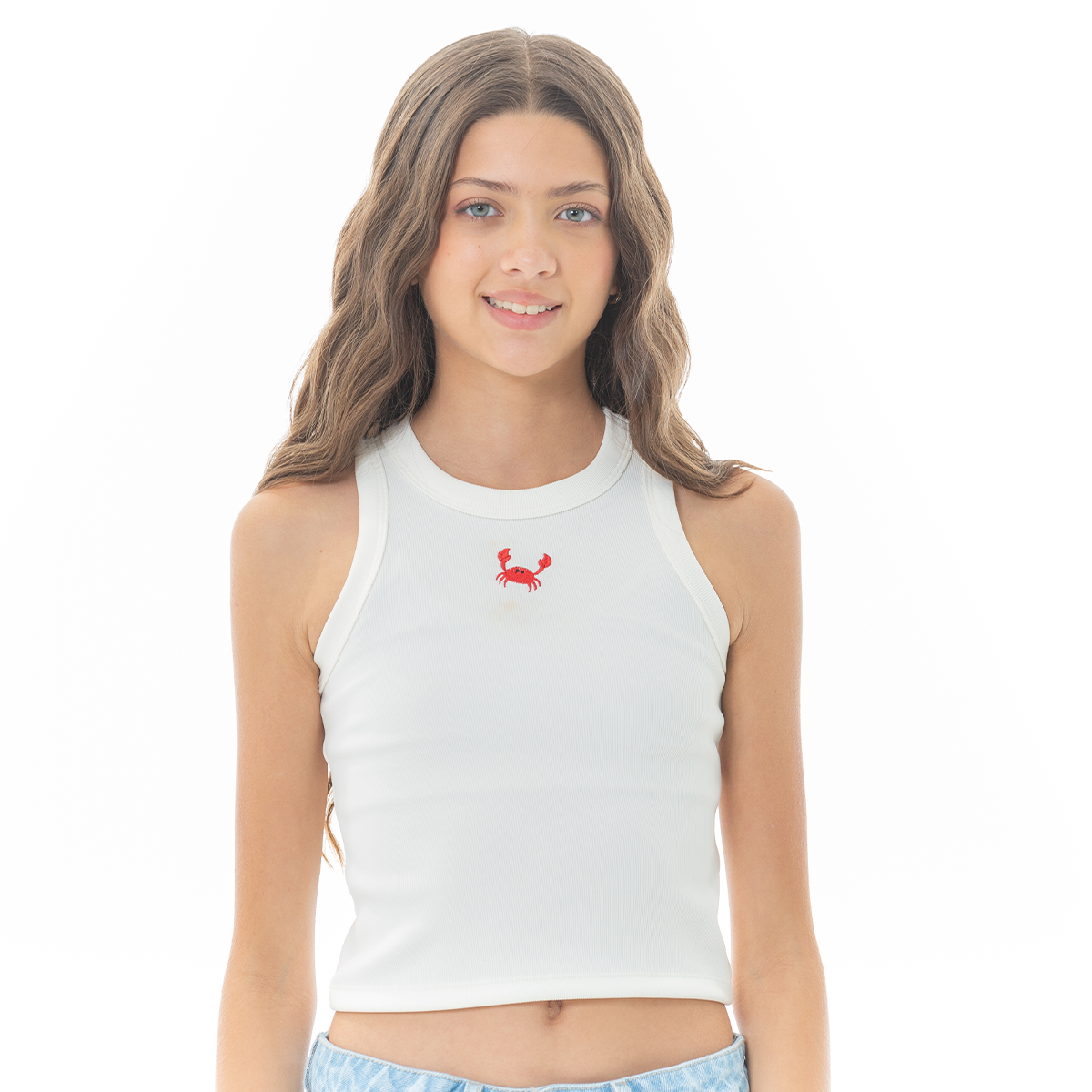 CROP TOP PARA NIÑAS CON DISEÑO BORDADO