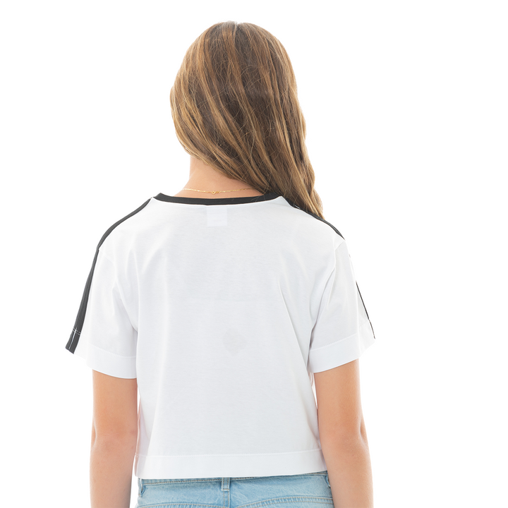 CAMISETA EN ALGODÓN CON TEXTO “BRAVE” ESTAMPADO PARA NIÑAS