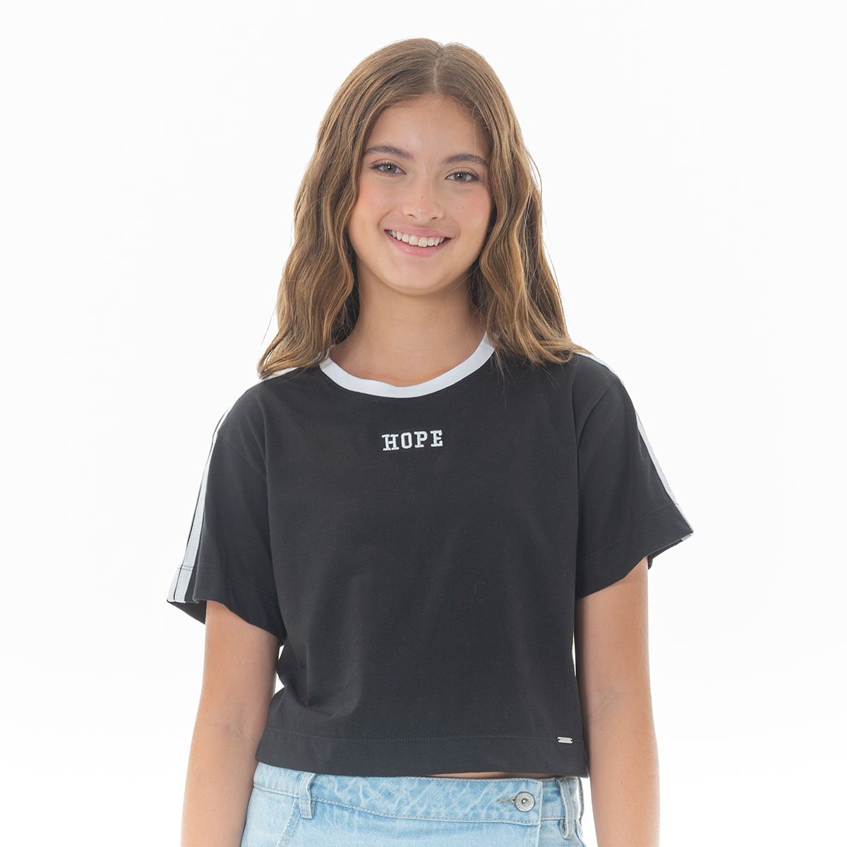 Camiseta para niñas con diseño estampado hope