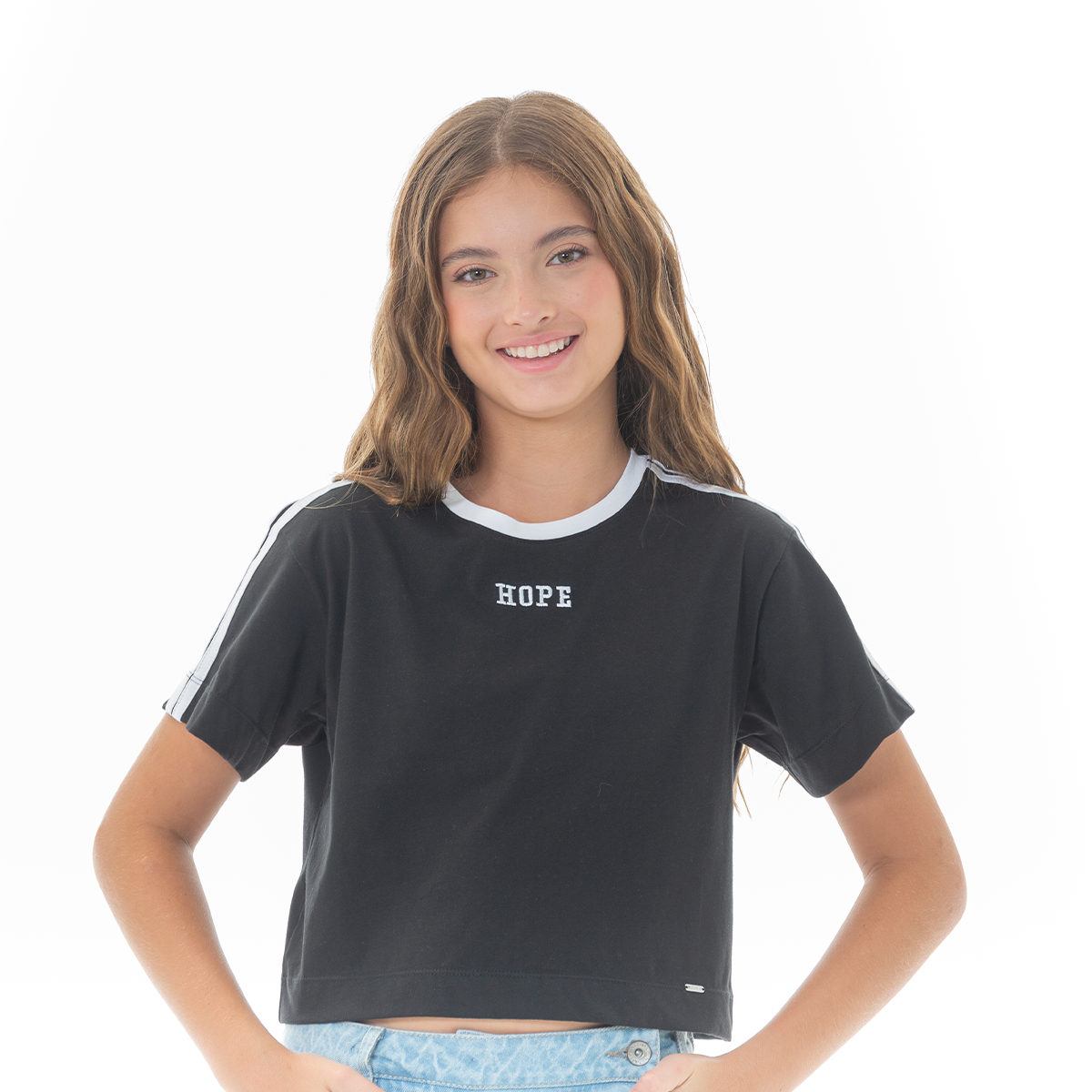 Camiseta para niñas con diseño estampado hope